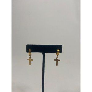 Faux Gold Cross Earrings